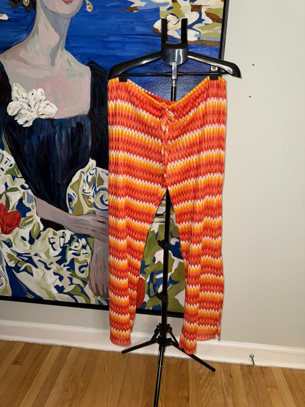 Trina Turk - Chevron Print - Orange - Cover-up/beach pants - Size XL